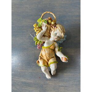 Vintage Fontanini Angel Cherub Figurine Ornament Depose Italy 5.5"